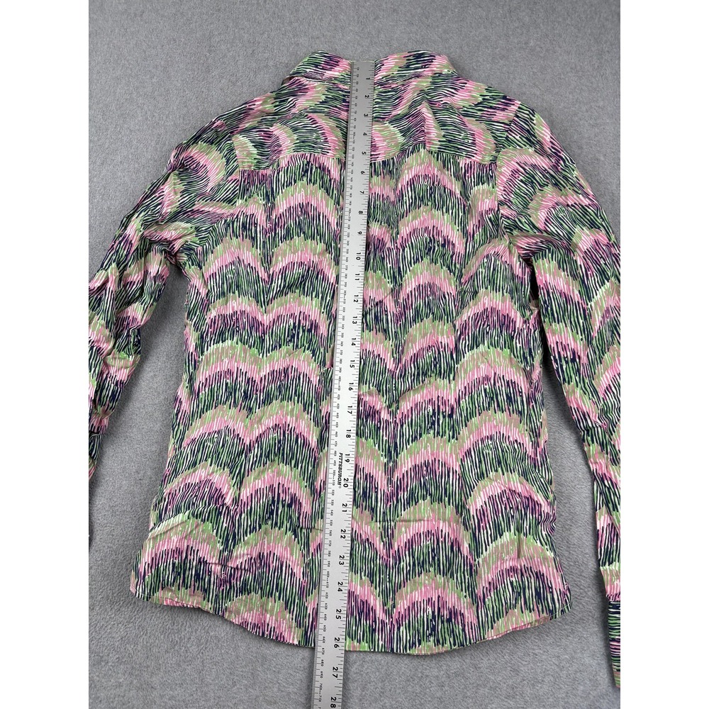 Lilly Pulitzer Shirt Womens 8 Button Down Long Sleeve Patterned Blouse Top - Picture 5 of 6